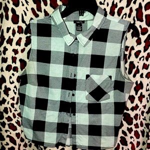 Teal and black Large Vest/Shirt